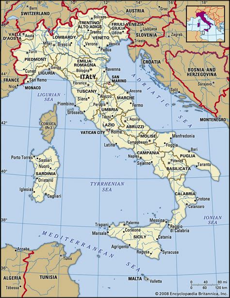 Map of italy - Description: This map shows cities, towns, highways, secondary roads, railroads, airports and mountains in Italy. Go back to see more maps of Italy Maps of Italy